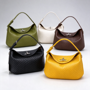 Multi Color Women Braided Woven Hobo Shoulder Bag, Chic Turn Lock Flap Underarm Purse for Daily Use Gift
