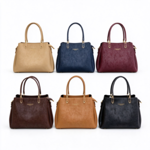Women’s Classic Top Handle Handbag, Elegant Structured Shoulder Bag with Gold-Tone Hardware, Work & Daily Use Purse