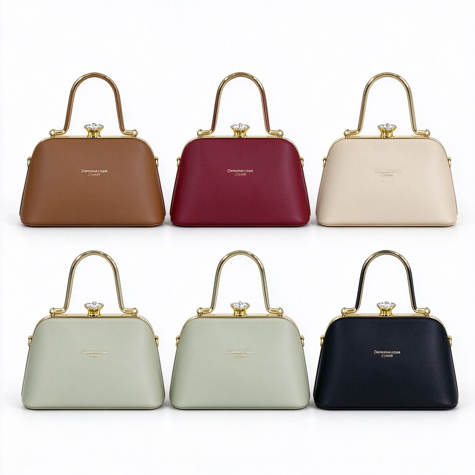 Women’s Top Handle Small Satchel, Elegant Structured Handbag, Classic Shoulder Purse with Gold-Tone Hardware for Work & Party