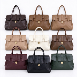 Women’s Large Structured Work Bag, Elegant Top Handle Satchel, Classic Flap Shoulder Purse with Gold-Tone Lock for Office & Daily Use